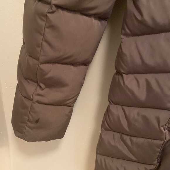 Cole Haan Faux Fur Trim Gray Hooded Puffer Coat - Picture 6 of 8